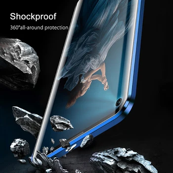 Metal Magnetisk Tiltrækning Glas Sagen For Huawei Nova 5t Tilfælde Adsorption Kofanger DoubleSide Beskytte Cover Til Huawei Honor 20 Pro