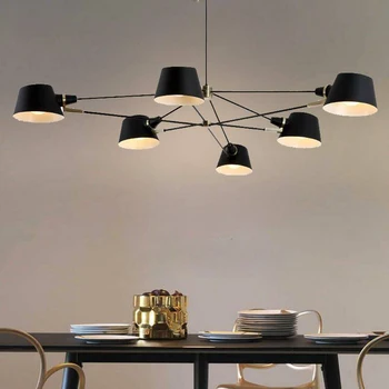 Moderne Stue Lysekrone Designer Hængende Lampe, Sort Suspension Lamper Til Stuen, Soveværelset