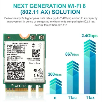 Trådløse Dual-Band 2400Mbps WiFi 6 For Intel AX200 NGFF M. 2 Bluetooth-5.1 Wifi-Kort AX200NGW Wifi6 Adapter 2,4 G/5Ghz 802.11 ac/ax