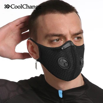 CoolChange PM2.5 Cykling Ansigt Maske Anti-forurening Sport Uddannelse cykel Cykel Beskyttelse støvmaske Aktiveret Carbon Med Filter