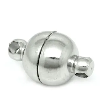 20 Sæt Sølv Tone Halvcirkel Kobber Magnetiske Smykkelåse Til Armbånd I Smykker Resultater 11x6mm