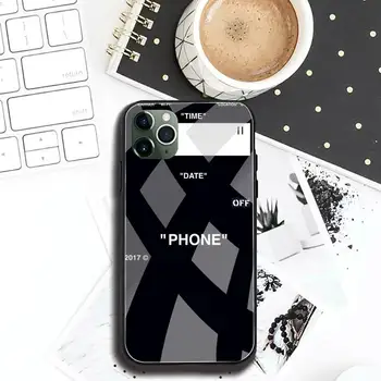 Luksus, Hvid Skrifttype FRA Telefonen, Sag Hærdet Glas Til iPhone 12 11 Pro Max Mini XR XS MAX 8 X 7 6S 6 Plus SE 2020 dække