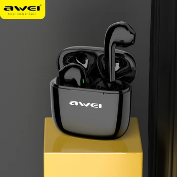AWEI T26 TWS Øretelefoner Led-Display-Trådløse Hovedtelefoner Kontakt Med Mikrofon Gaming Headset Noise Cancelling Til IOS og Andriod