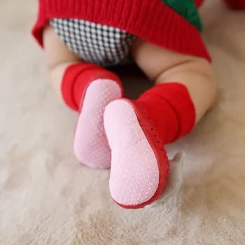 Terry fortykket 3D-tegnefilm baby sko og sokker Jul Baby blokeringsfri Children ' s Toddler røde gulvtæppe sokker Efteråret og vinteren