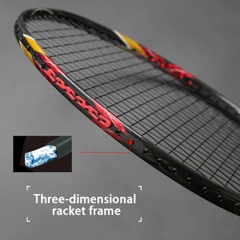 Carbon Ultralet 5U Offensiv Badminton Ketcher Spændt Elasticitet Bambus Håndværk 30-32Lbs Uddannelse Ketsjer Taske Sport