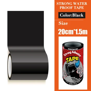 20cm Bred Fleksibel Vandtæt Tape Lækage Reparation PVC klæbebånd til Badeværelse Håndvask Vand, Rør Tætning 1pc 1,5 m Lang