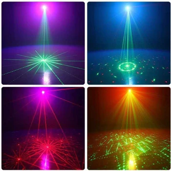 128 Mønstre Laser Lys 8-hul Lys Fase USB-Genoplade Wireless Control Party DJ Effekt Lys til Hjemmet Ferie Jul Giift