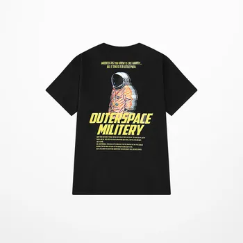 Amerikanske Europen Sjove Tegneserie Astronaut Print T-Shirt Oversozed Streetwear Punk Tøj Dark Souls T-shirts til Mænd T-shirts