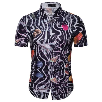 Herre 3D Havet dyreprint Hawaii-Skjorte-Knap-Shirts 2020 Helt Ny kortærmet Skjorte Mænd Hawaii Skjorte Mandlige Camisa Masculina