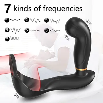 Mandlige Prostata Massage Anal Plug Vibrator for Mænd Silikone Penis Forsinke Ejakulation Ring fjernbetjening Voksen Sex Legetøj