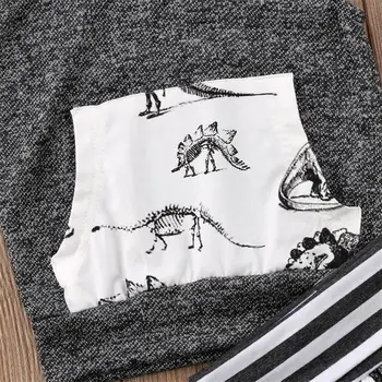 Emmababy 2019 2stk lille Barn Dinosaur Tøj Sæt Kids Baby Boy T-shirt, Toppe, Shorts, Bukser Outfit Bomuld Ærmeløs Tøj Sæt
