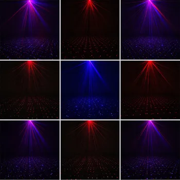 FREMMEDE Fjernbetjening RB-Stjernede Prikker DJ Disco Party Laser Projektor Ferie Jul Dans Bryllup Fase Belysning Effekt Lyd Aktiveret