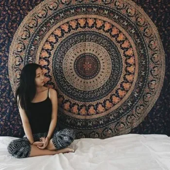 Mandala-Tapetet Væggen Hænger Strand Håndklæde Polyester tæppe væg tæppe Yoga Sjal Mat Tæppe