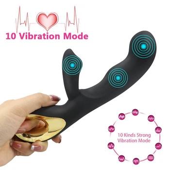 VETIRY G Spot Dildo Rabbit Vibrator Dual Vibration, Vandtæt Silikone Kvindelige Vagina, Klitoris Massager Sex Legetøj Til Kvinder