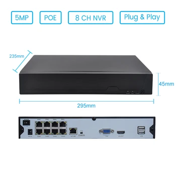 Keeper H. 265 8CH 5MP POE NVR-Sikkerhed, IP-Kamera video-Overvågning CCTV-Systemet P2P ONVIF 2MP/5MP Network Video Recorder