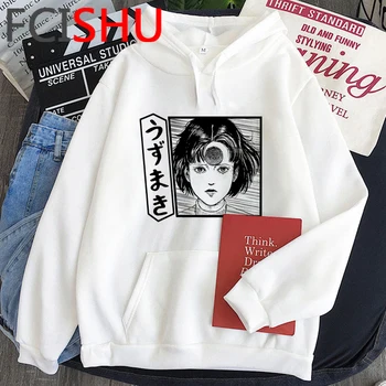 Junji Ito Horror Sjove Tegneserie Vinter Varm Hættetrøjer Mænd Harajuku Manga-Japansk Anime Sweatshirt Hip Hop Streetwear Hoody Mandlige