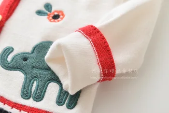 Børnetøj Efteråret 2019 Nye Pige er Blød Strikket Runde krave Open-top baby pige sweater