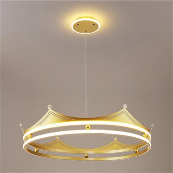 Moderne enkel runde gyldne LED spisestue lysekrone Nordiske hjem indendørs belysning stue, soveværelse, køkken Vedhæng lys