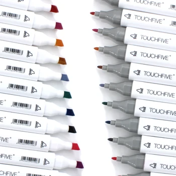 TOUCHFIVE Kunst Markeder, der er 24/40/60/80/168 Farver Alkohol Pen Dual Tip Skitse Markør Kalligrafi/Dual Brush Graffiti Pen