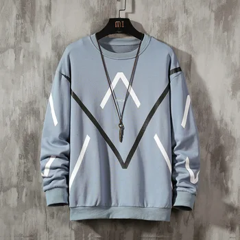 2020 Solid Farve Sort Grå Sweatshirt til Mænd Print Hættetrøjer Foråret Efteråret Hoody Casual Streetwear Tøj