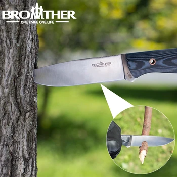 [BROR F001] Fixed Blade knife Bushcraft Overlevelse Lige kniv Taktiske Jagt Camping Håndlavet i høj kvalitet EDC værktøj