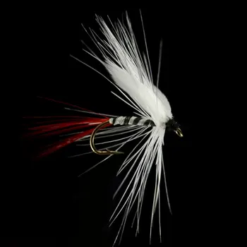 Wifreo 10STK 10# Hvid Rød Butt Kan Flyve Havørred Fluer Salg