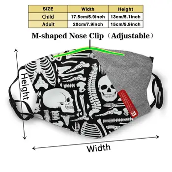 Ortho Skelet & Bones Støvtæt Maske Ikke-Disponible Munden Ansigtsmaske Pm2.5 Filtre For Børn, Voksne Blackrabbit33 Ortho-Tech