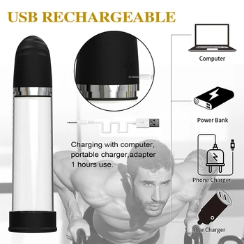 Elektrisk Penis Pumpe Sex Soys For Mænd Mand Voksne USB-Genopladelige Automatisk Vakuum Penis Extender Pik Lupe Udvidelse
