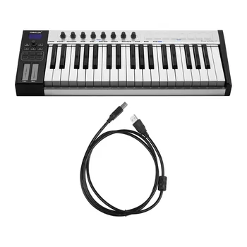 VERDENE Blå hval 37 USB MIDI Controller Keyboard 37 Semi-vægtede tangenter 8 RGB-Baggrundsbelyst Trigger Pads LED-Display