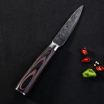 3,5 tommer Skrælle Kniv Japan Frugt Køkken Knive i Damascus Stål Klinge Skrællekniv Frugt, Grøntsager Skære Kød Madlavning Kniv