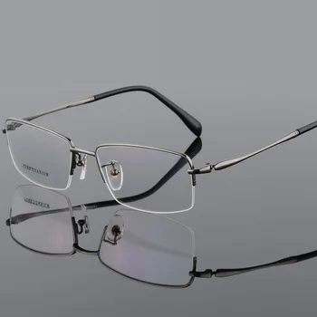 BCLEAR Ren Titanium Briller Stor Ramme til herrer Guld Sølv Sort Grå Bredde Ansigt Optiske Briller Rammer Lette Vægt