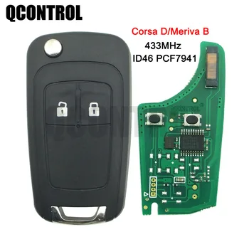 QCONTROL G4 -AM433TX Køretøj Fjernbetjening nøgle, der passer til opel /Vauxhall Corsa d kulør (2007 +,Meriva 2010 + med pcf7941 chip