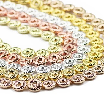 JHNBY 10mm Rund Cirkel Rose Guld Sølv Hæmatit natursten Spacer Løse Perler Til Smykker at Gøre Diy armbånd Tilbehør