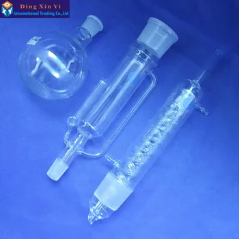 150 ml/250 ml/500 ml Lab Glas Soxhlet kondensator og emhætte krop med sammenrullet/bulbed,Laboratorium Glas Kit