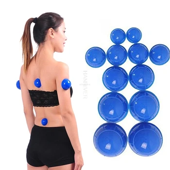 Vakuum Dåser Sugekopper Massage Ventouse Anti Cellulite Cupping Sæt Bank For Krop Fysisk Terapi Sundhedspleje Blå Enhed 12pc