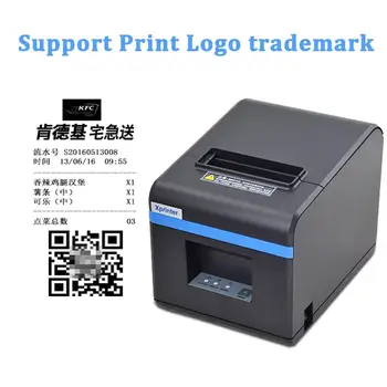 80mm termisk modtagelsen billet Køkken stregkode printer, USB / Ethernet-Bluetooth-printere med automatisk skæring forbinde med kassen
