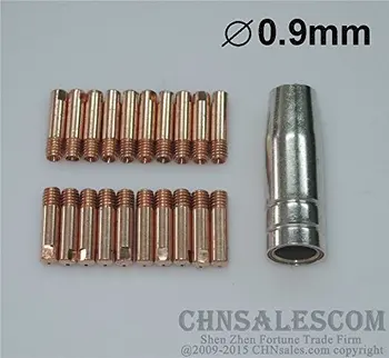 CHNsalescom 21 STK MB-15AK MIG/MAG-Svejsning Fakkel Kontakt Tip 0.9 mm Gas Dyse 145.0075