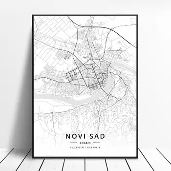Novi Sad-Beograd, Serbien Lærred Kunst Plakat Kort