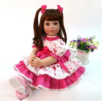 60cm Silikone Reborn Baby Doll Legetøj 24inch Vinyl Prinsesse Barn Pige bebe menina reborn Dukke Eksklusiv model Adoras dukke