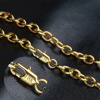 Europa og Usa 18 K 8mm mænds halskæde i guld Europæiske og Amerikanske hot O-formede tyk kæde længde