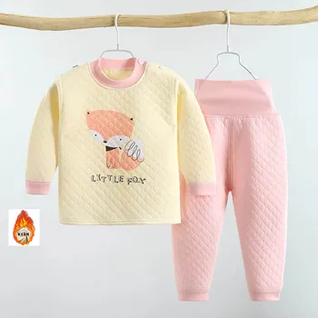2020 nye børn dreng fortykket pyjamas sæt tegnefilm langærmet top med bukser til baby pige efteråret og vinteren varme pyjamas