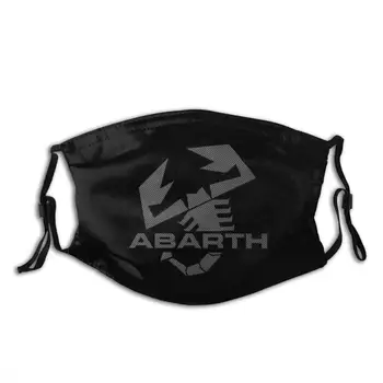 Abarth - Carbon Fiber Print Vaskbart Filter Anti Støv Munden Maske Fiat Abarth Italien Italiensk 500 124 Racing Race Bil Lomme