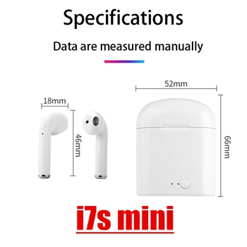 I7s mini Bluetooth 5.0 Hovedtelefoner, Trådløse hovedtelefoner, Sport Earbuds HIFI-Headset med micphone Ørestykke Case Til Iphone Xiaomi