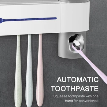Multifunktions Automatisk Tandpasta Indehaveren Squeezers Dispenser UV-Tandbørste Sterilisator Holder Hjem Badeværelse Indstillet til EU/UK/US