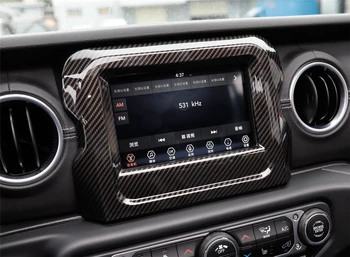Tilbehør til bilen Indvendige Betjeningspanel Navigation GPS Dækning ABS For Jeep Wrangler JL 2018 Dekorative Sticker Rød/Sølv/Carbon Fiber