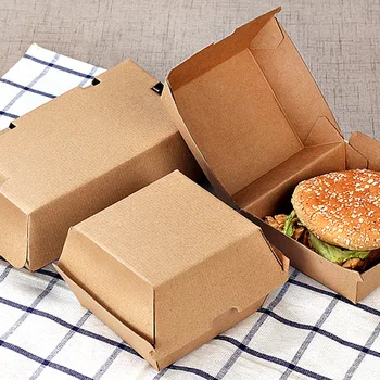 Kraft Hamburger Max fødevaregodkendt Disponibel fastfood Stegt Kylling Bøf Indpakning af Kasser Take-out Mad Kassen Doggy Bag