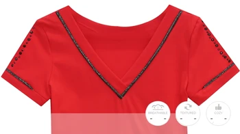 Sommer Fashion koreansk Tøj, T-shirt med V-Hals Diamanter Kvinder Toppe Ropa Mujer Bomuld Shirt-Sexet Hule Ud Tees 2020 Nye T04911
