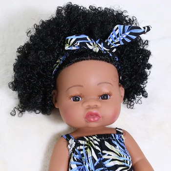 35CM Amerikanske Genfødt Sort Baby Doll Badekar Spille i Fuld Silikone Vinyl Baby Dukker Naturtro Nyfødte Baby Doll Toy Pige Julegave