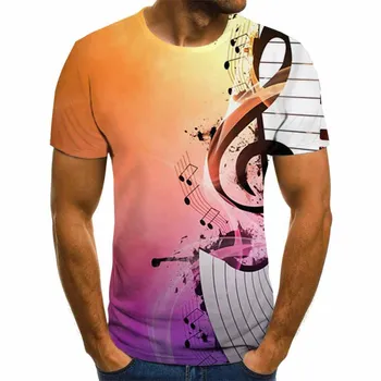 2020 sommeren kunst og musik instrumenter 3D printet fashion t-shirt unisex hip-hop style t-shirten street afslappet sommer