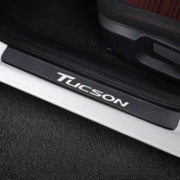 4STK Bil Dør Karmen Klistermærker Til Hyundai Tucson Carbon Fiber Film Auto dørtærskel Plade Cover Decals Bil Tuning Tilbehør